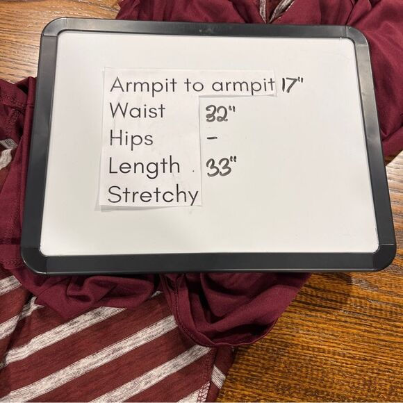 Entro Striped Burgundy and White Long Sleeve mini Dress size small - Picture 9 of 13